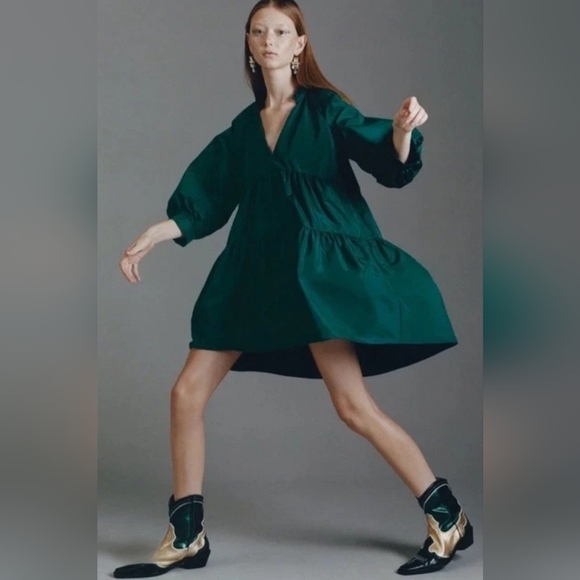 Zara Dresses & Skirts - Zara Emerald Long Sleeve Dress